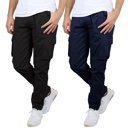 Black & Navy 42 2-Pack Men's Flex-Stretch Cotton Cargo Pants, 31-Inch Inseam - Comfortable and Durable